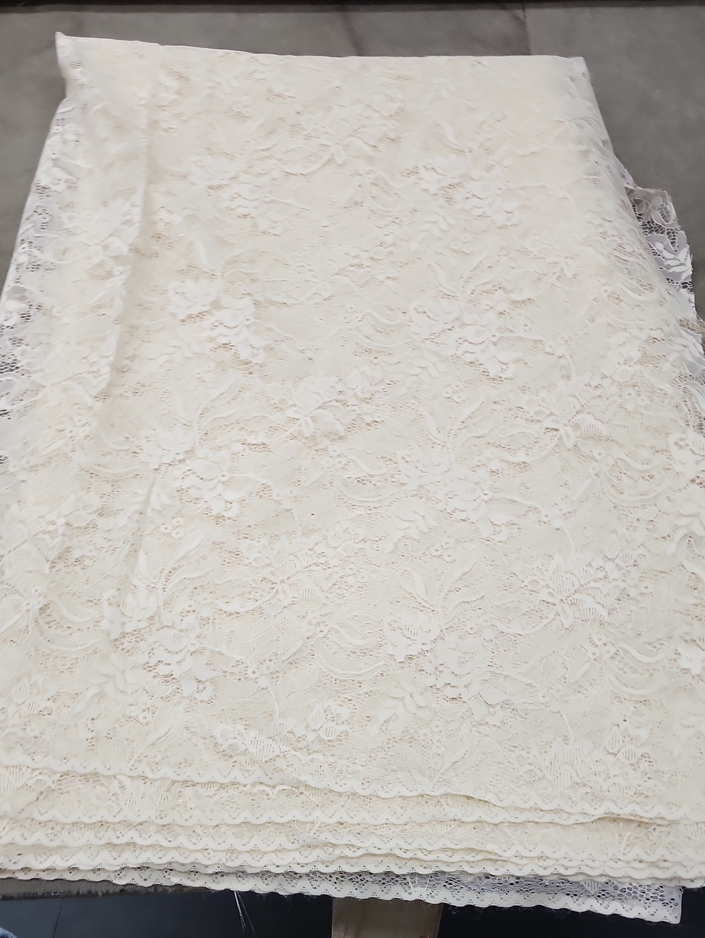 White Floral Lace Fabric 8 Yards